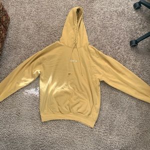 Women’s Yellow “Over It” Hoodie from Forever 21 in Size Small (good condition)
